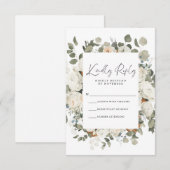 Carte RSVP Florale blanche (Devant / Derrière)