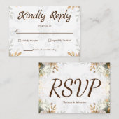 Carte RSVP florale blanche élégante RSVP simple (Devant / Derrière)