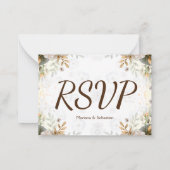 Carte RSVP florale blanche élégante RSVP simple (Dos)