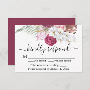 Carte RSVP Florale Bourgogne