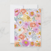 Carte RSVP florale brillante en gras (Dos)