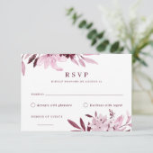 Carte RSVP Florale Burgundy Blush moderne (Debout devant)