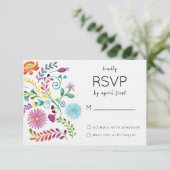 Carte RSVP florale colorée (Debout devant)