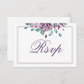 Carte RSVP florale Dusky Purple Fall (Devant / Derrière)
