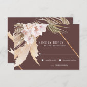 Carte RSVP florale élégante tropicale (Devant / Derrière)