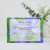 carte rsvp florale iris bleu, invitations de maria (Debout devant)