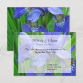 carte rsvp florale iris bleu, invitations de maria (Devant / Derrière)
