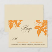 Carte RSVP Florale Moderne Orange/Chocolat (Devant / Derrière)