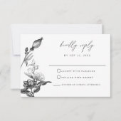 Carte RSVP florale NOVA Elegant gothique Halloween (Devant)