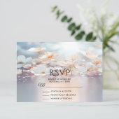 Carte RSVP Florale Pêche Blanche (Debout devant)