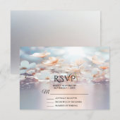 Carte RSVP Florale Pêche Blanche (Devant / Derrière)
