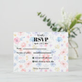 Carte RSVP florale rose blush Modren (Debout devant)