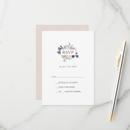 Carte RSVP florale simple et rustique (Devant/Arrière en situation)