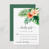 Carte RSVP Florale Tropicale moderne (Devant / Derrière)
