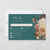 Carte RSVP Florale turquoise Fall Leaves (Devant)