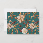 Carte RSVP Florale turquoise Fall Leaves (Dos)