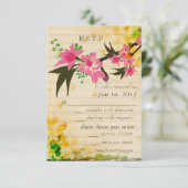 Carte RSVP florale vintage (Debout devant)