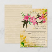 Carte RSVP florale vintage (Devant / Derrière)