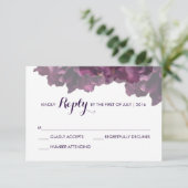 Carte RSVP Florale Violet (Debout devant)