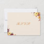 Carte RSVP Flore Automne pour Mariage ou Fête des  (Dos)