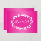 Carte RSVP Flourissant Rose Chaud (Devant / Derrière)