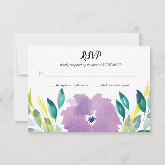 Carte RSVP Flower Blossom (Devant)