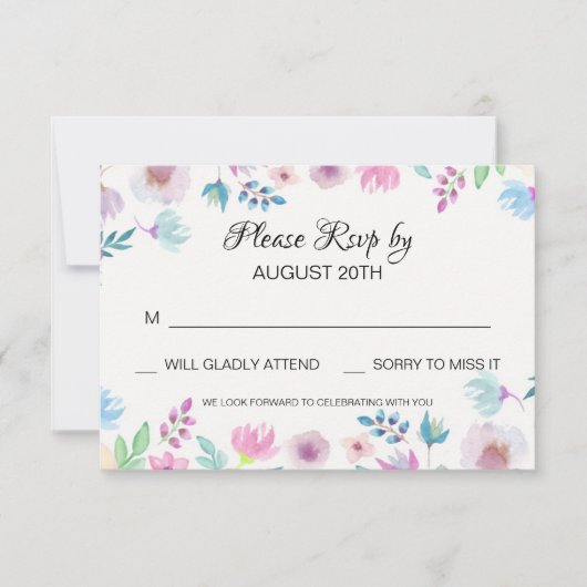 Carte RSVP Flower Breeze (Devant)