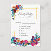 Carte RSVP Flower Wedding mexicaine colorée (Devant)