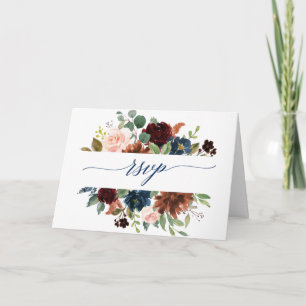Carte RSVP flush Blush Floral Watercolor