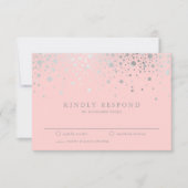 Carte RSVP Flush Confetti Faux Silver (Devant)