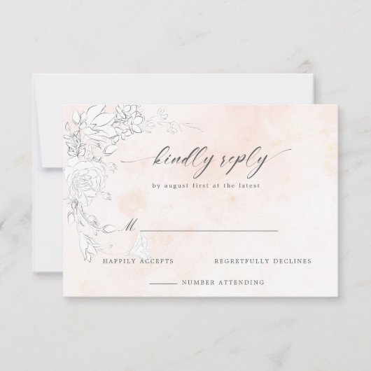 Carte RSVP flush subtile moderne (Devant)