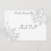 Carte RSVP Foil Floral Blanc Chic (Devant / Derrière)