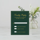Carte RSVP Foil Mariage Formel Forest Green (Debout devant)