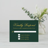 Carte RSVP Foil Mariage vert traditionnel (Debout devant)