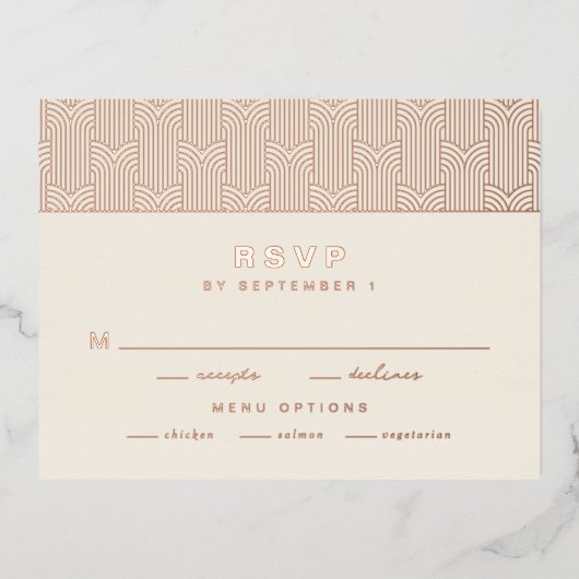 Carte RSVP Foil moderne (Recto)