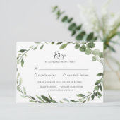 Carte RSVP Foliage Greenery Wedding (Debout devant)