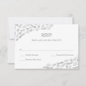 Carte RSVP Foliing gris moderne (Devant)