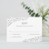 Carte RSVP Foliing gris moderne (Debout devant)