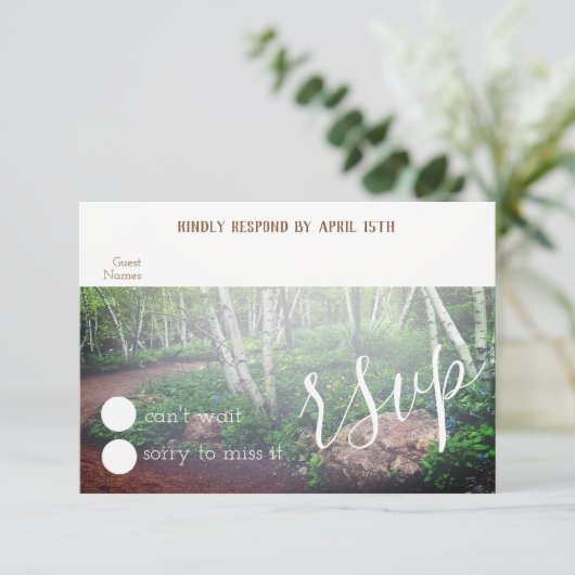 Carte RSVP forêt enchantée (Debout devant)