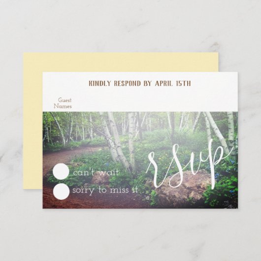 Carte RSVP forêt enchantée (Devant / Derrière)