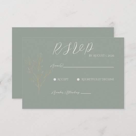 Carte RSVP Forêt Romantique (Devant / Derrière)