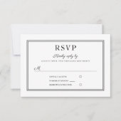 Carte RSVP Formelle Noir Et Blanc Mariage (Devant)