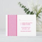 Carte RSVP frontière Chevron rose (Debout devant)