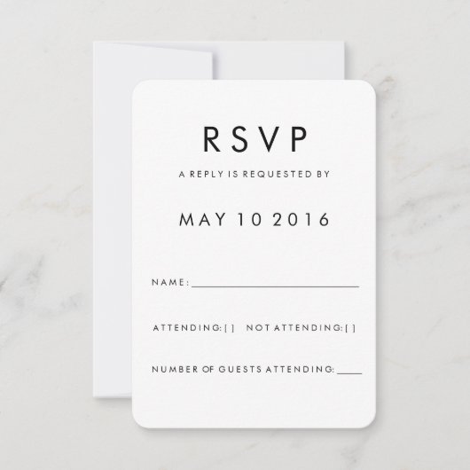 Carte RSVP Futura Modern (Devant)