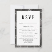 Carte RSVP Gala Géométrique Noir (Devant)