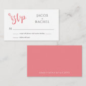 Carte RSVP générique de mariage de script de corai (Devant / Derrière)
