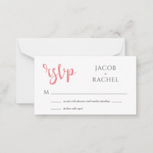 Carte RSVP générique de mariage de script de corai