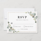 Carte RSVP géométrique Eucalyptus vert (Devant)