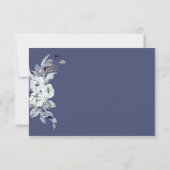 Carte RSVP géométrique Floral bleu (Dos)