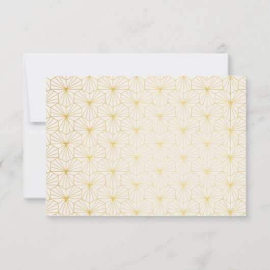 Carte RSVP Géométrique Or et Blanc (Dos)